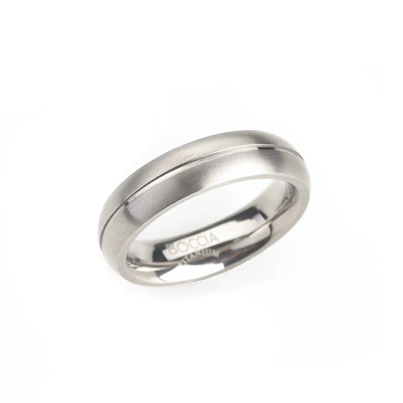 Boccia Brushed Titanium Band w/single line - 0102-02 - Click Image to Close